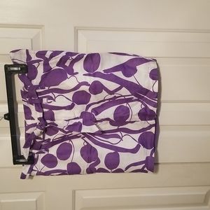 Purple and White Zara Skirt Women's Size L